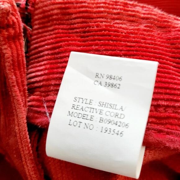 theory Shisila Reactive Cord Burnt Orange Flared Bell Bottom Pants Women's Sz 4 - Picture 7 of 8